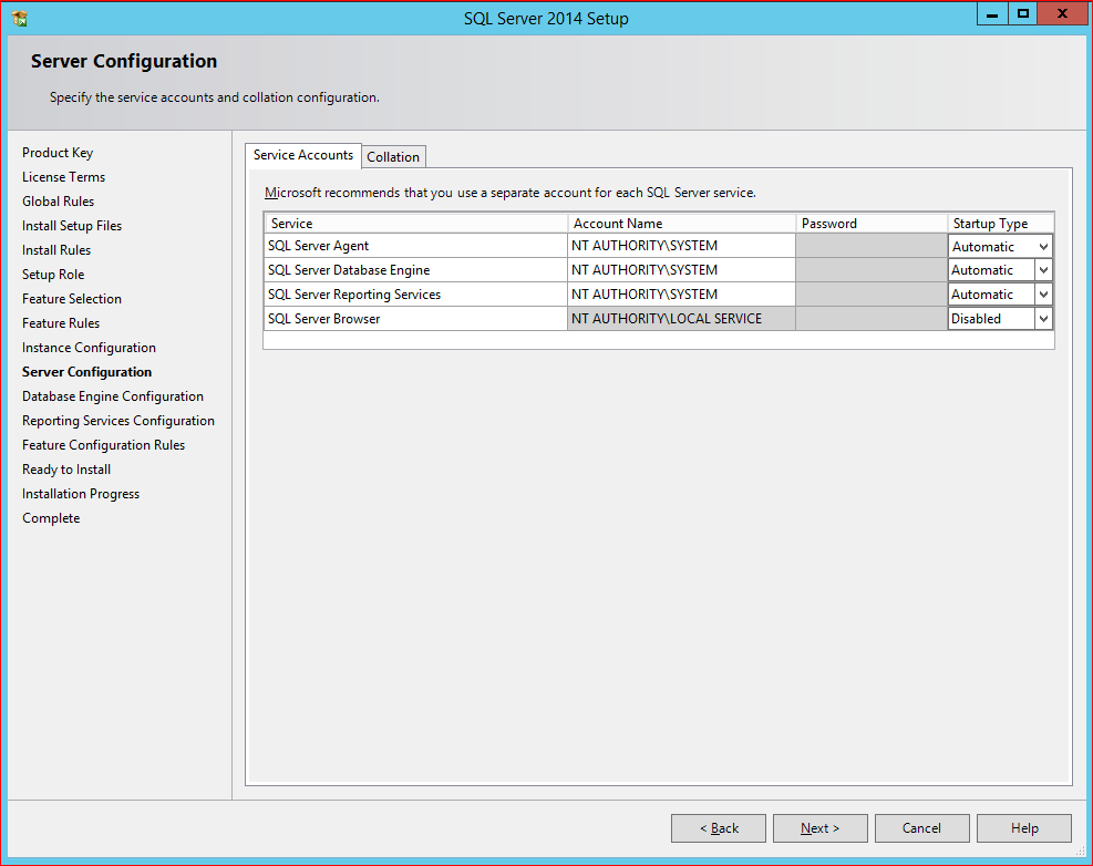 server configuration