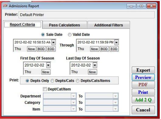 User guide Admiss report